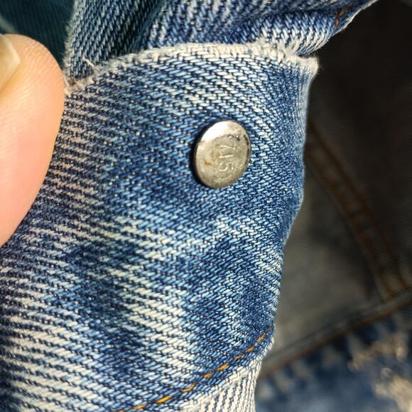 Vintage Levis Denim Trucker Jacket Men Small Blue Type 3 Made USA 80s - Picture 15 of 15